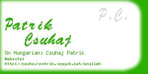 patrik csuhaj business card